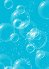 Abstract underwater with sunshine and bubbles