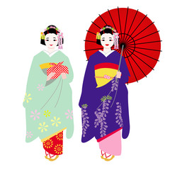 舞妓　全身　立ち姿