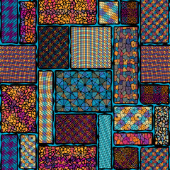 Seamless mosaic art pattern. Vector image. Vector image.