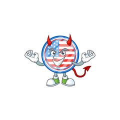 A cruel devil circle badges USA Cartoon character design