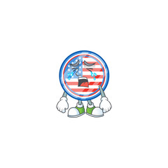 A crying circle badges USA mascot design style