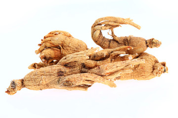 Ginseng on a white background