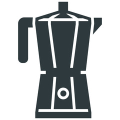 Coffee italian maker black icon on white background