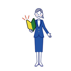 若葉マークを持つビジネスウーマン