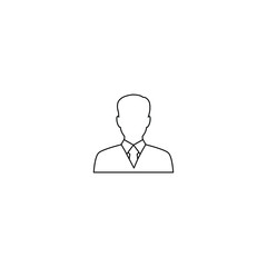 Businessman icon. man silhouette. Businessman in suit with chat icon