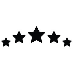 five stars rating icon .  black stars - best, top