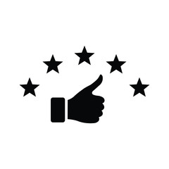 feedback icon, five stars rating icon,  quality rating icon vector
