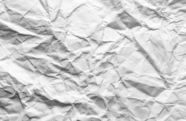 Crumpled white paper as abstract background