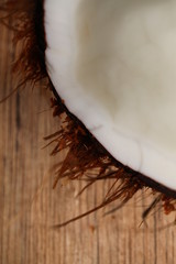 fresh chopped coconut with white tender flesh