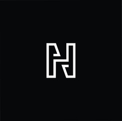 Obraz premium Minimal elegant monogram art logo. Outstanding professional trendy awesome artistic N NN NH HN initial based Alphabet icon logo. Premium Business logo in White color on black background