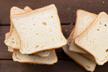 homemade slide bread on the wooden broad