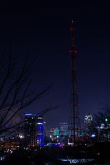 view of the night Yekaterinburg from the meteorological hill. © Анна Майорова