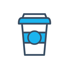 Disposable cup of coffee icon