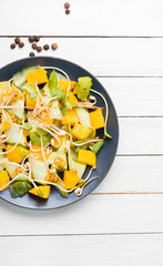 Vegetable fruit salad with sprouts