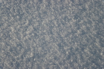 snow, snowflakes on the field. Macro