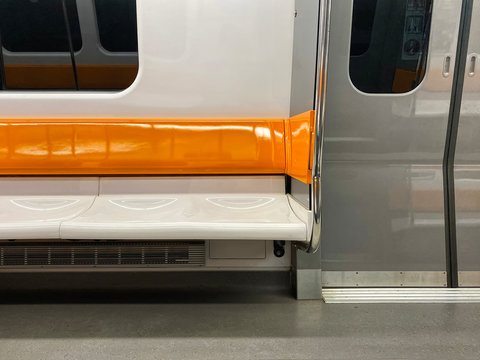 Orange And White Subway Seats