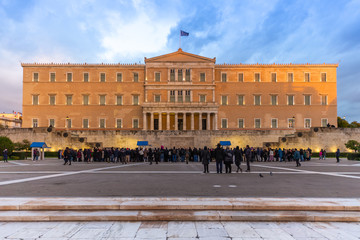 Fototapeta na wymiar Parlement grec (Voulí) à Athènes, Grèce