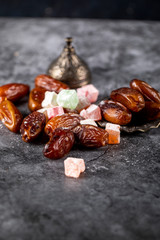 Turkish lokum with oriental dates