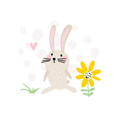 Funny rabbit children illustration