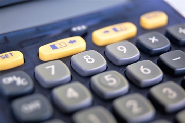 closeup of a calculator