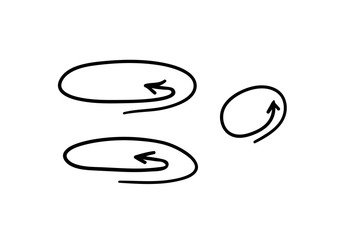 Set of hand drawn object for design use. Black doodle arrows on white background. Abstract pen drawing. Vector art illustration