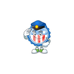 A character design of circle badges USA with star working as a Police officer