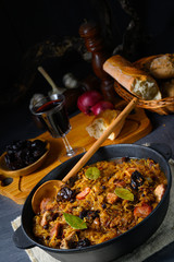A real Polish 'Bigos,'after an old recipe with dried plums and wine.