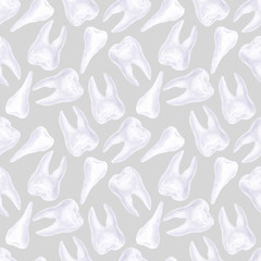Fototapeta premium Watercolor seamless pattern on the theme of dentistry. Elements of dental care