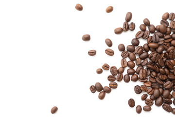 Coffee beans isolated on white background.