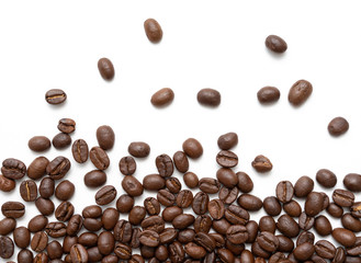 Coffee beans isolated on white background.