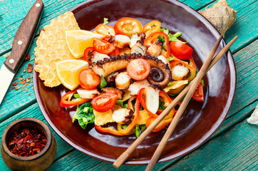Healthy octopus salad