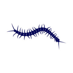 Centipede logo vector design template, Silhouette Centipede logo animal, Illustration