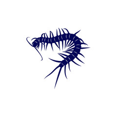 Centipede logo vector design template, Silhouette Centipede logo animal, Illustration