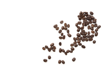 Coffee beans isolated on white background.