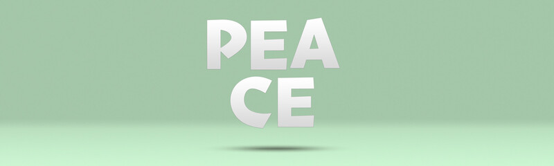 Easy-to-use wallpaper with text area left and right with PEACE as background