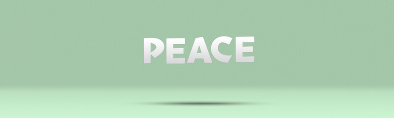 Easy-to-use wallpaper with text area left and right with PEACE as background