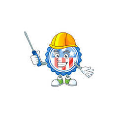 Smart automotive circle badges USA with star in cartoon character style