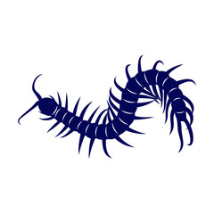 Centipede logo vector design template, Silhouette Centipede logo animal, Illustration