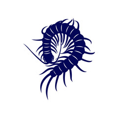 Centipede logo vector design template, Silhouette Centipede logo animal, Illustration