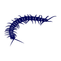 Centipede logo vector design template, Silhouette Centipede logo animal, Illustration