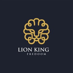 Lion Line Art Luxury logo Design vector Graphic minimalist