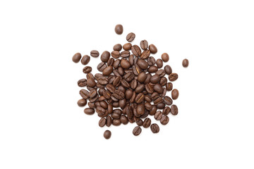 Coffee beans isolated on white background.