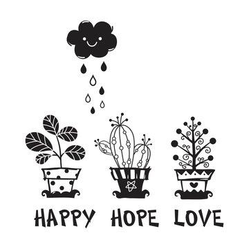 Potted Plants for your design template, icon, gift card
