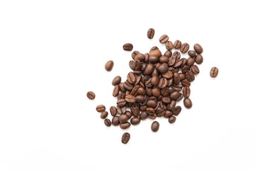 Coffee beans isolated on white background.