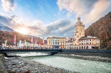 Башня Ратуши и мост View of the Town Hall tower, Romanov bridge