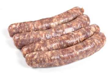 saucisse de Toulouse sur un fond blanc