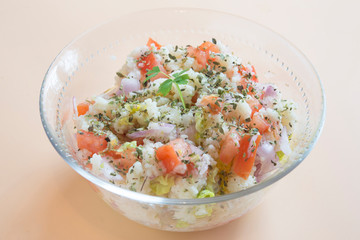 Traditional oriental salad Tabbouleh in bowl