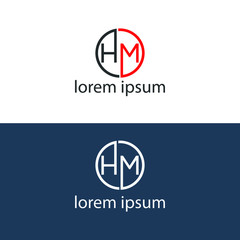 HM logo monogram isolated on circle element design template
