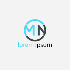 MN logo monogram isolated on circle element design template
