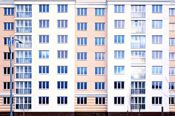 Fototapeta na wymiar Facade of modern apartment building.